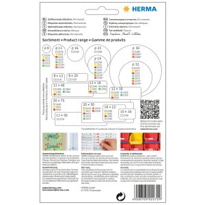 Multifunctionele etiketten rood ø 32 mm rond papier mat 480 st.