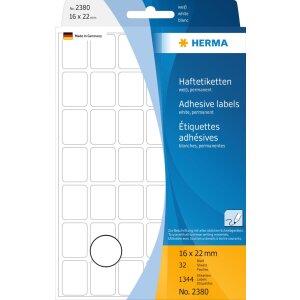 Multifunctionele etiketten wit 16x22 mm papier mat 1344 st.