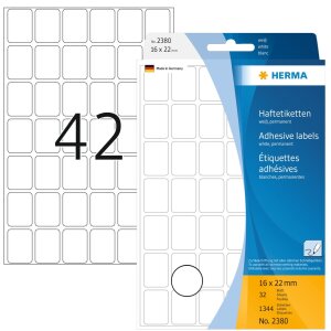 Multifunctionele etiketten wit 16x22 mm papier mat 1344 st.