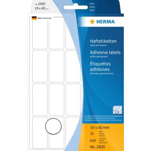 Multifunctionele etiketten wit 19x40 mm papier mat 640 st.