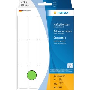 Multifunctionele etiketten groen 20x50 mm papier mat 480 st.