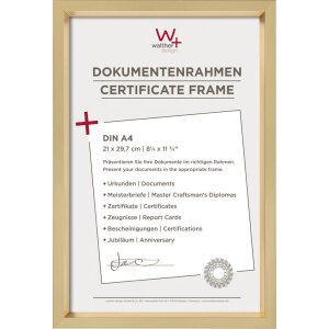 Walther Plastic lijst staal stijl a4 gouden certificaat...