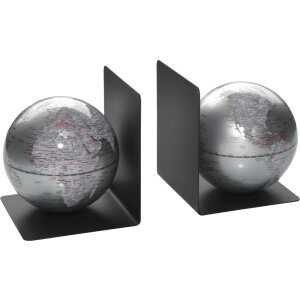 20ao1243 Mascagni boekensteun Globe zilver 13x13x17,5 cm