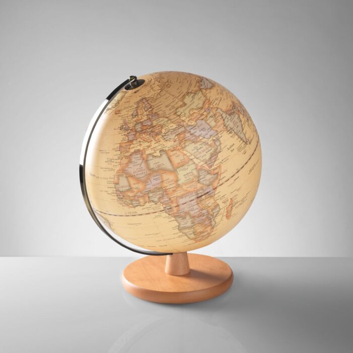 20go1458 Mascagni Vintage Globe 20 cm geel