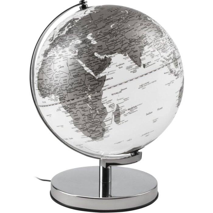 20ao1548 Mascagni Globe verlicht 30 cm zilver