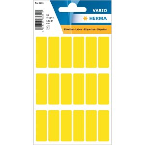 Multifunctionele etiketten geel 12x34 mm papier mat 90 st.