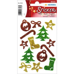 herma glitter kerstsymbolen stickers 1 vel