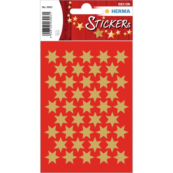 Sticker sterren, goud ø 14 mm