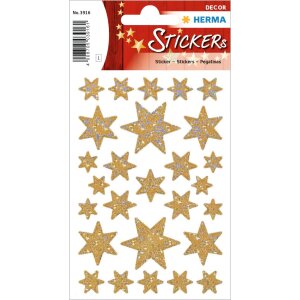 herma sticker sterren, goud-iriserende folie