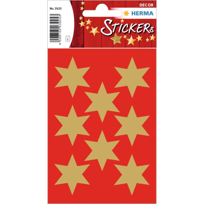 Sticker sterren, goud ø 33 mm