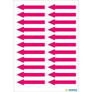 Informatie-etiketten pijlen helder rood 38x7 mm 88 st.