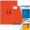 Etiketten a4 rood 105x37 mm papier mat 1600 st.