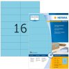 Etiketten a4 blauw 105x37 mm papier mat 1600 st.