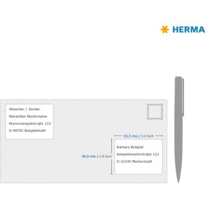 Adresetiketten Premium a4, wit 63,5x46,6 mm papier mat 1800 st.