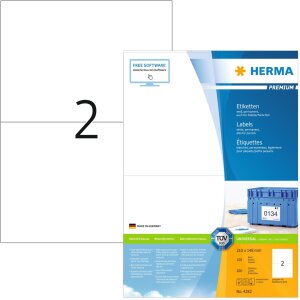 Etiketten Premium a4, wit 210x148 mm papier mat 200 st.