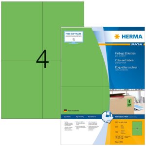 Etiketten a4 groen 105x148 mm papier mat 400 st.