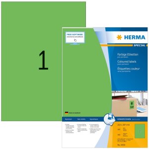 Etiketten a4 groen 210x297 mm papier mat 100 st.