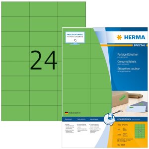 Etiketten a4 groen 70x37 mm papier mat 2400 st.