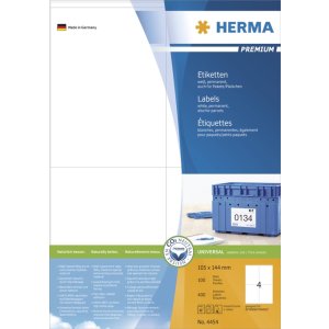 Etiketten Premium a4, wit 105x144 mm papier mat 400 st.