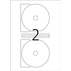 CD-etiketten Maxi a4 wit ø 116 mm papier mat ondoorzichtig 200 stuks