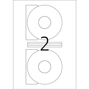 CD-etiketten a4 wit ø 116 mm papier mat ondoorzichtig 200 stuks