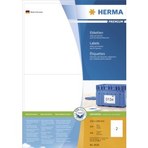 Etiketten Premium a4, wit 210x148 mm papier mat 400 st.