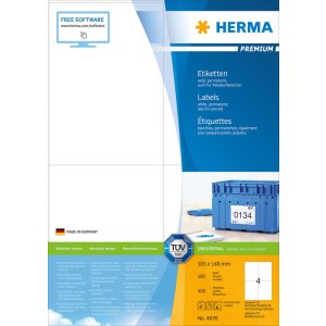 Etiketten Premium a4, wit 105x148 mm papier mat 400 st.