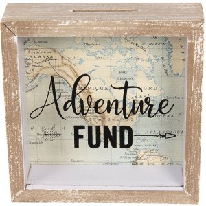 Spaarpot Adventure Fund 6h1734 bruin 15x5x15 cm