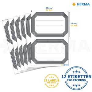 herma schooletiketten neutraal grijs gelinieerd 82x55 mm