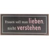 Tekstbord 6y3268d Bruin - Wit 30x13 cm Tinnen bord