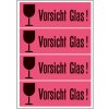 Verzendetiket voorzichtigheid glas lichtgevend rood 39x118 mm 1000 st.