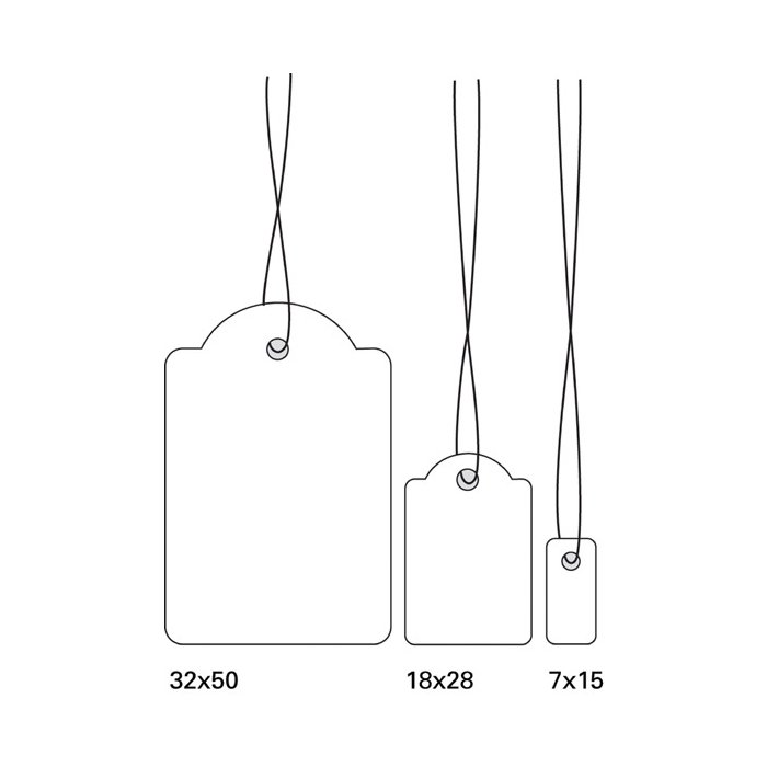 Opknoping etiketten 32x50 mm met draad wit 1000 st