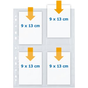 Bulkpak Fotofaanhoezen 9x13 cm staand wit 250 stuks