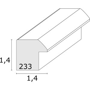 s233h1 Houten lijst in natuurkleur met witte buitenrand 24x30 cm