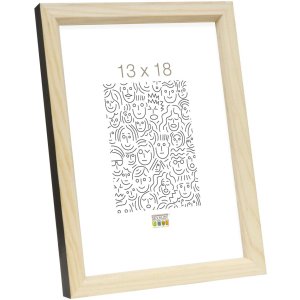 s233h2 Houten lijst in natuurkleur met zwarte buitenrand 9x13 cm