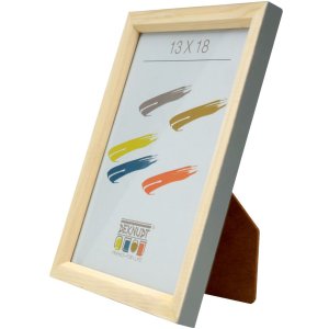 s233h7 Houten lijst in natuurkleur met grijze buitenrand 20x28 cm