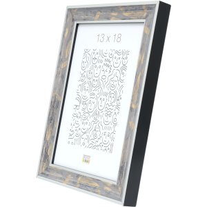 s40je7 houten lijst in grijs met gouden en donkergrijze tinten 10x15 cm