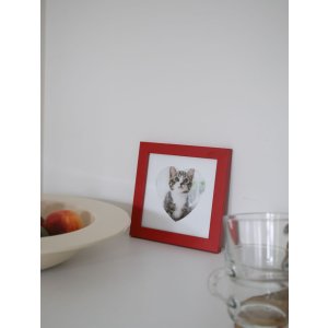 s45sk4 Rood Hart Patroon Fotolijst 13x13 cm