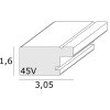 s45vf3 Fotolijst in lichtgrijs met zilveren binnenrand 21x29,7 cm