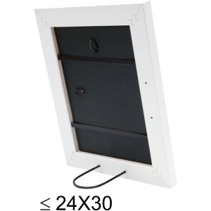 s46ee1 Houten lijst in wit met zilverkleurige rand 10x15 cm