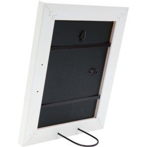 s46ee1 Houten lijst in wit met zilverkleurige rand 24x30 cm