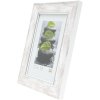 s46ee1 Houten lijst in wit met zilverkleurige rand 24x30 cm