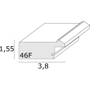 s46ff1 Schilderijlijst geschilderd in wit 13x13 cm