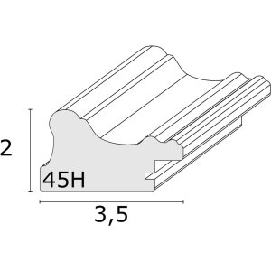 s46hf1 Houten lijst in wit met gegolfd oppervlak 10x15 cm