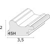 s46hf1 Houten lijst in wit met gegolfd oppervlak 10x15 cm