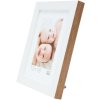 s46jh1 Houten lijst in wit met houtkleurige rand 18x24 cm