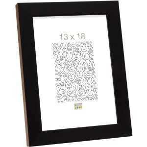 s46jh2 Houten lijst in zwart met houtkleurige rand 15x20 cm