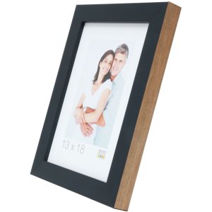 s46jh2 Houten lijst in zwart met houtkleurige rand 20x30 cm