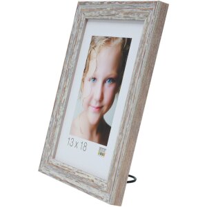 s46mf1 Witte houten lijst in verweerde afwerking 10x15 cm