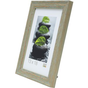 s46mf8 Groene houten lijst in verweerde afwerking 10x15 cm